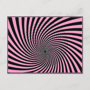 OPTISCHER ILLUSION GRAFIKDRUCK IN PINK POSTKARTE