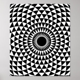 Optisches 3D-Fraktal-Augapfel-Pop Weißes Illusion- Poster