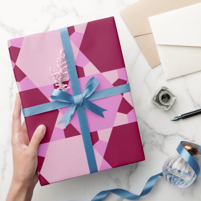 Optisches Illusionsmuster für Girl-Pink-Dreieck Geschenkpapier (Schenken)