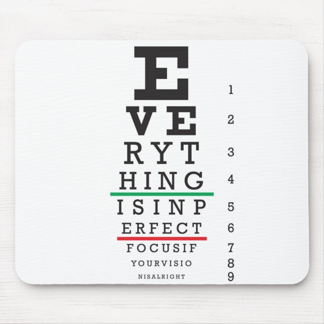 Optometrie-Augen-Diagramm-Illustration Mousepad (Vorne)