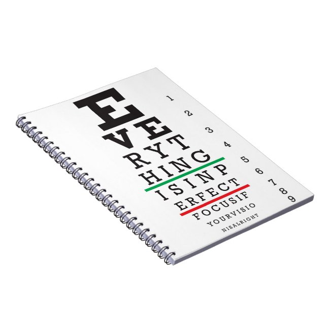 Optometrie-Augen-Diagramm Notizblock (Rechte Seite)