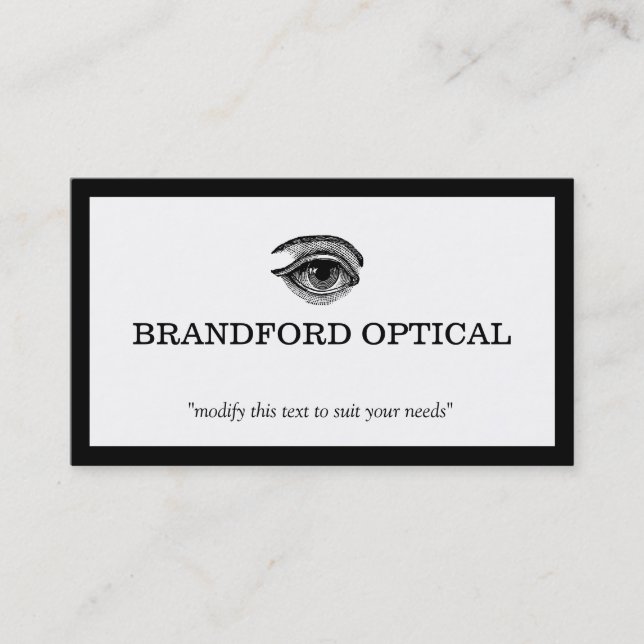Optometrie-Doktor der Vintagen Augenoptikerin Visitenkarte (Vorderseite)