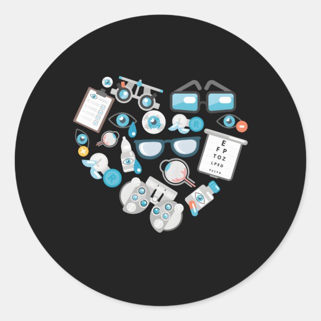 Optometrie Future Optometrist Optical Assistant Ey Runder Aufkleber (Vorderseite)