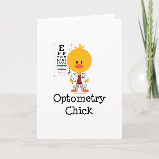 Optometrie-Küken-Gruß-Karte Karte (Vorderseite)