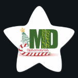 OPTOMETRIE MERRY CHRISTMAS EYE DOCTOR  Stern-Aufkleber<br><div class="desc">OPTOMETRIE MERRY CHRISTMAS MD - MEDIZINISCHER ARZT - CANDY CANDY CANES AND CHRISTMAS TREM - OPTOMETRIST - AUGENARZT</div>