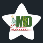 OPTOMETRIE MERRY CHRISTMAS EYE DOCTOR Stern-Aufkleber<br><div class="desc">OPTOMETRIE MERRY CHRISTMAS MD - MEDIZINISCHER ARZT - CANDY CANDY CANES AND CHRISTMAS TREM - OPTOMETRIST - AUGENARZT</div>