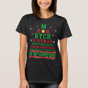 Optometrie Weihnachtsbaum Brille Augen Weihnachten T-Shirt