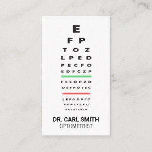 Optometriker   Arzt   Augenprüfdiagramm Terminkarte