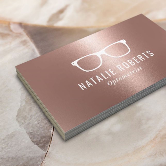 Optometriker Augenbrille Elegante Rose Gold Visitenkarte (Von Creator hochgeladen)