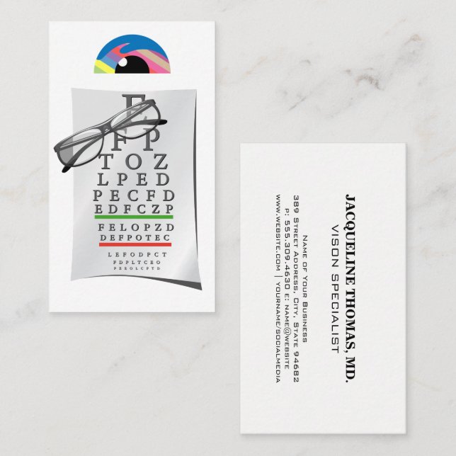 Optometriker | Augentest und Brille Terminkarte (Vorne/Hinten)