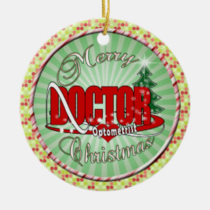 OPTOMETRIKER-DOKTOR FROHE WEIHNACHTEN KERAMIKORNAMENT