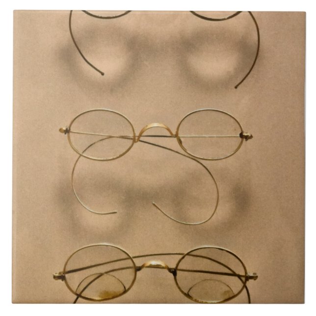Optometriker - Einfache goldene Rahmen Fliese (Vorderseite)