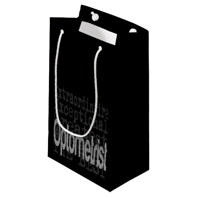 Optometriker Extraordinator Kleine Geschenktüte (Vorderseite Schrägansicht)