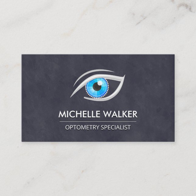 Optometriker | Eye Lens Logo Visitenkarte (Vorderseite)
