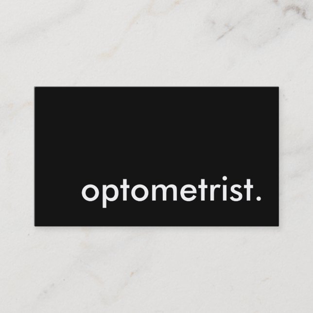 Optometriker. (Farbanpassbar) Visitenkarte (Vorderseite)