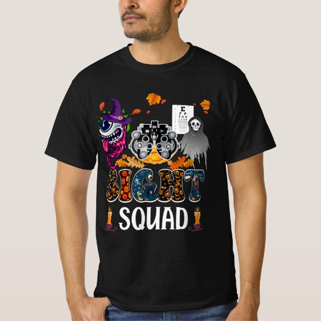 Optometriker Halloween Sight Squad Hexenkürbis Op T-Shirt (Vorderseite)