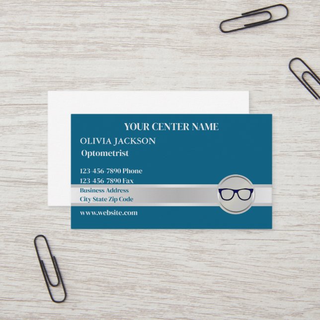 Optometriker Moderne Augenarztsicht Visitenkarte (Vorderseite/Rückseite Beispiel)