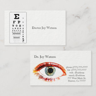 Optometriker Ophthalmologe "Auge Destiny Destiny" Visitenkarte