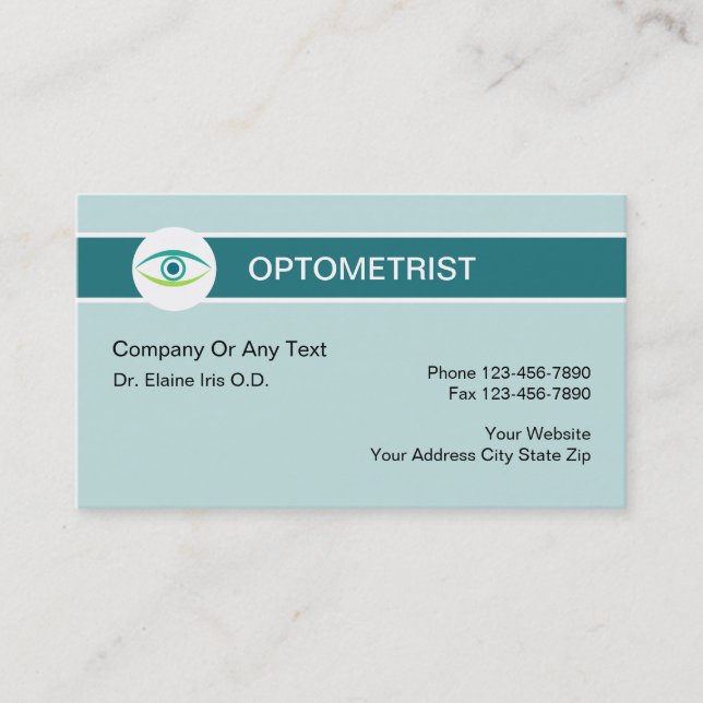 Optometriker-Thema-Visitenkarten Terminkarte (Vorderseite)