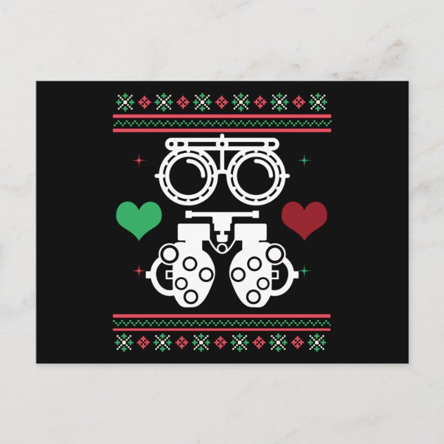 Optometriker Ugus Weihnachtssüßer Optimiker Xmas Postkarte (Vorderseite)