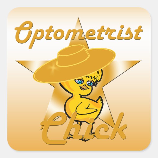 Optometrist Chick #10 Quadratischer Aufkleber (Vorderseite)