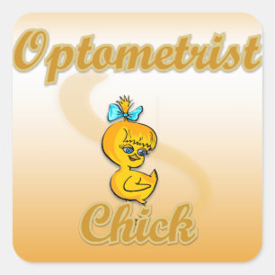 Optometrist Chick Quadratischer Aufkleber