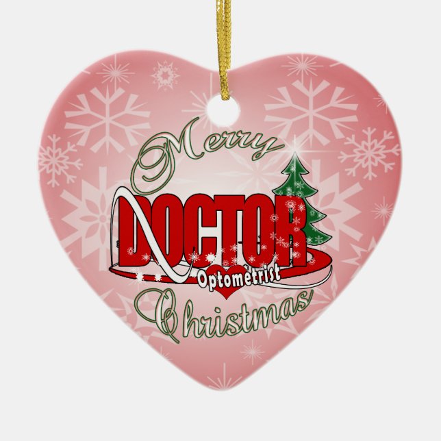 OPTOMETRIST DOCTOR MERRY CHRISTMAS KERAMIK ORNAMENT (Vorne)