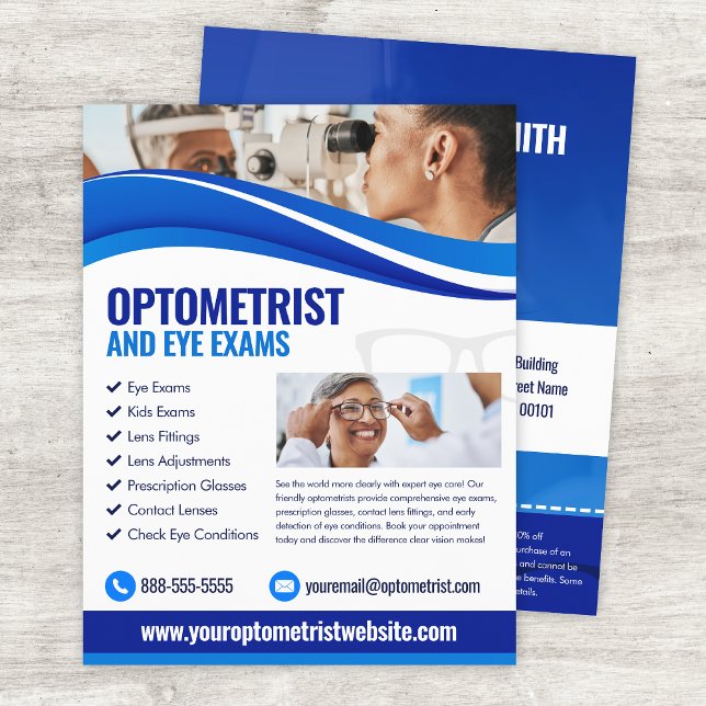 Optometrist Eye Exam Flyer Template (Von Creator hochgeladen)