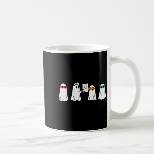 Optometrist Ghost Boo Center Halloween Optician  Kaffeetasse (Rechts)