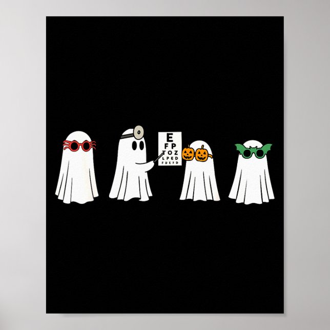 Optometrist Ghost Boo Center Halloween Optician  Poster (Vorne)