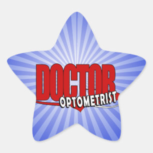 OPTOMETRIST LOGDOKTOR BIG RED Stern-Aufkleber