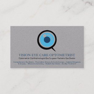 Optometrist Ophthalmologe Augenarzt grau Visitenkarte