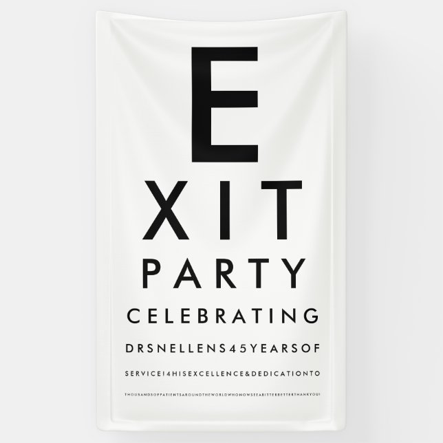 Optometrist Ophthalmologist Exit Retirement Party Banner (Vertikal)