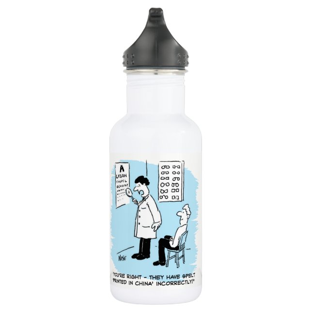 Optometristische Karos Wandkarte Edelstahlflasche (Rechts)