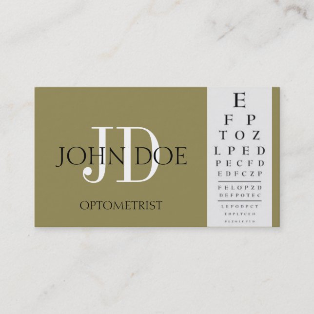 Optometristisches Diagramm Antiquitäten Gold Visitenkarte (Vorderseite)