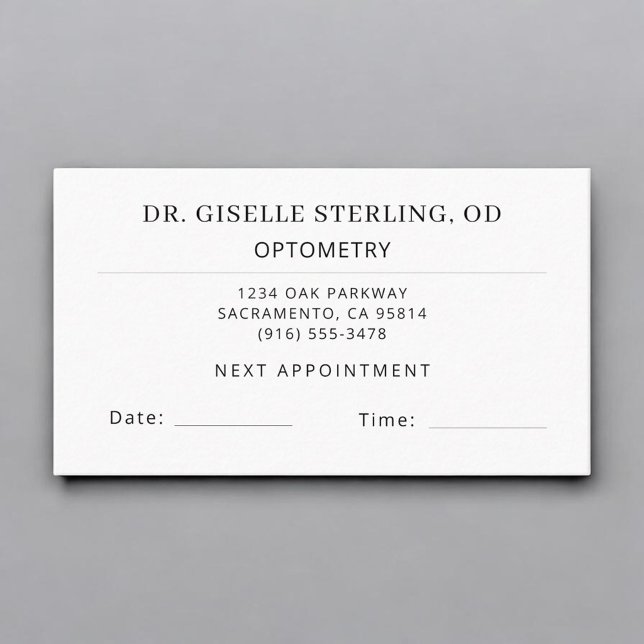 Optometry Eye Doctor Office Appointment Card Visitenkarte (Von Creator hochgeladen)