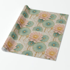 Opulence Pink & Green Floral Wrapping Paper Geschenkpapier