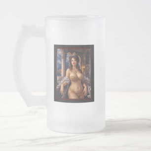 Opulent Beauty Regal Elegantes Porträt von Xzendor Mattglas Bierglas