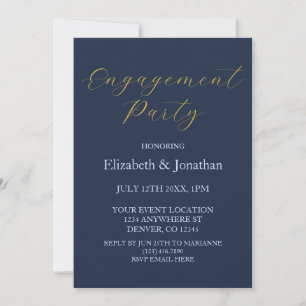 Opulent Blue Engagement Party Einladung