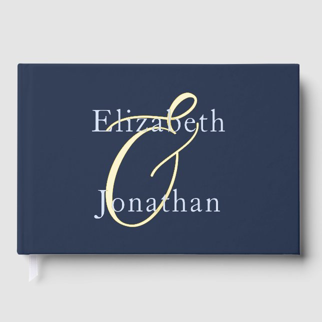 Opulent Blue Wedding Gästebuch (Vorderseite)