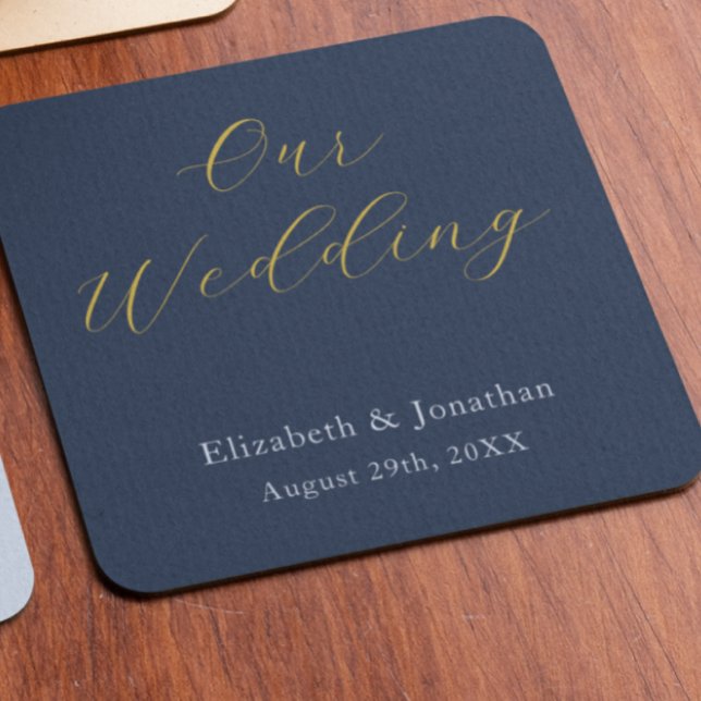 Opulent Blue Wedding Rechteckiger Pappuntersetzer (Von Creator hochgeladen)