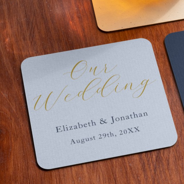 Opulent Blue Wedding Rechteckiger Pappuntersetzer (Von Creator hochgeladen)