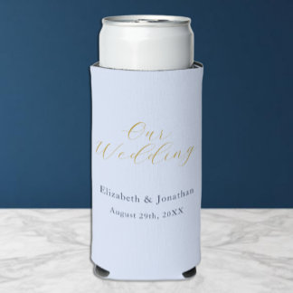 Opulent Blue Wedding Selters Dosenkühler