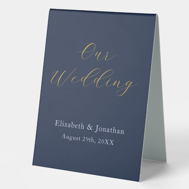Opulent Blue Wedding Tischaufsteller (Vorderseite)
