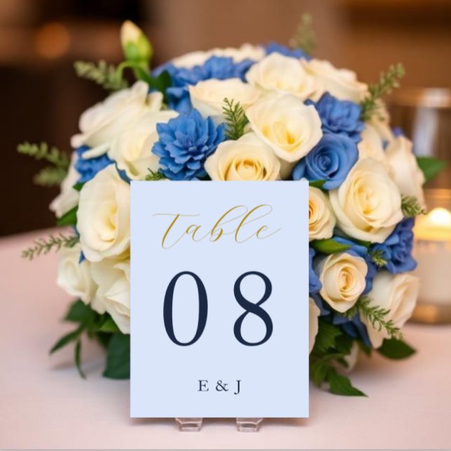 Opulent Blue Wedding Tischnummer (Von Creator hochgeladen)