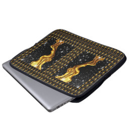 Opulent Galaxy Stream Liquid Gold Black Monochrome Laptopschutzhülle