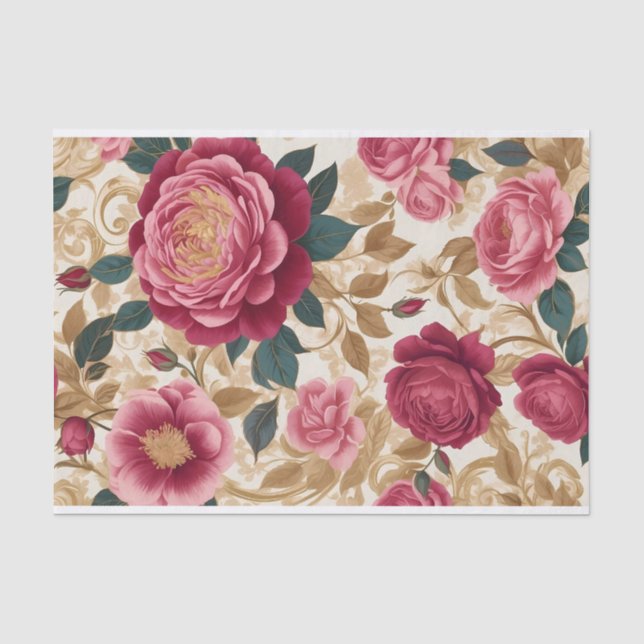 Opulent Garden Rose Seidenpapier (Vorderseite)