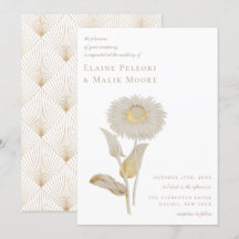 Opulent Gilded Floral Wedding Einladung