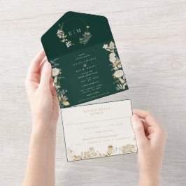 Opulent Gilded Garden Wedding All In One Einladung