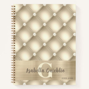 Opulent Gold Diamond Cushion Notizbuch